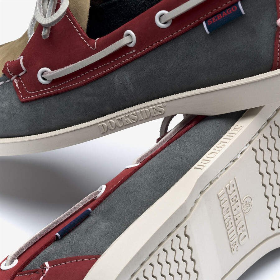 portland spinnaker nubukleder hellgrau-rauchrot