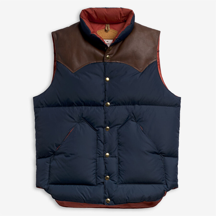 down vest dk marineblau-orange ziegelbau